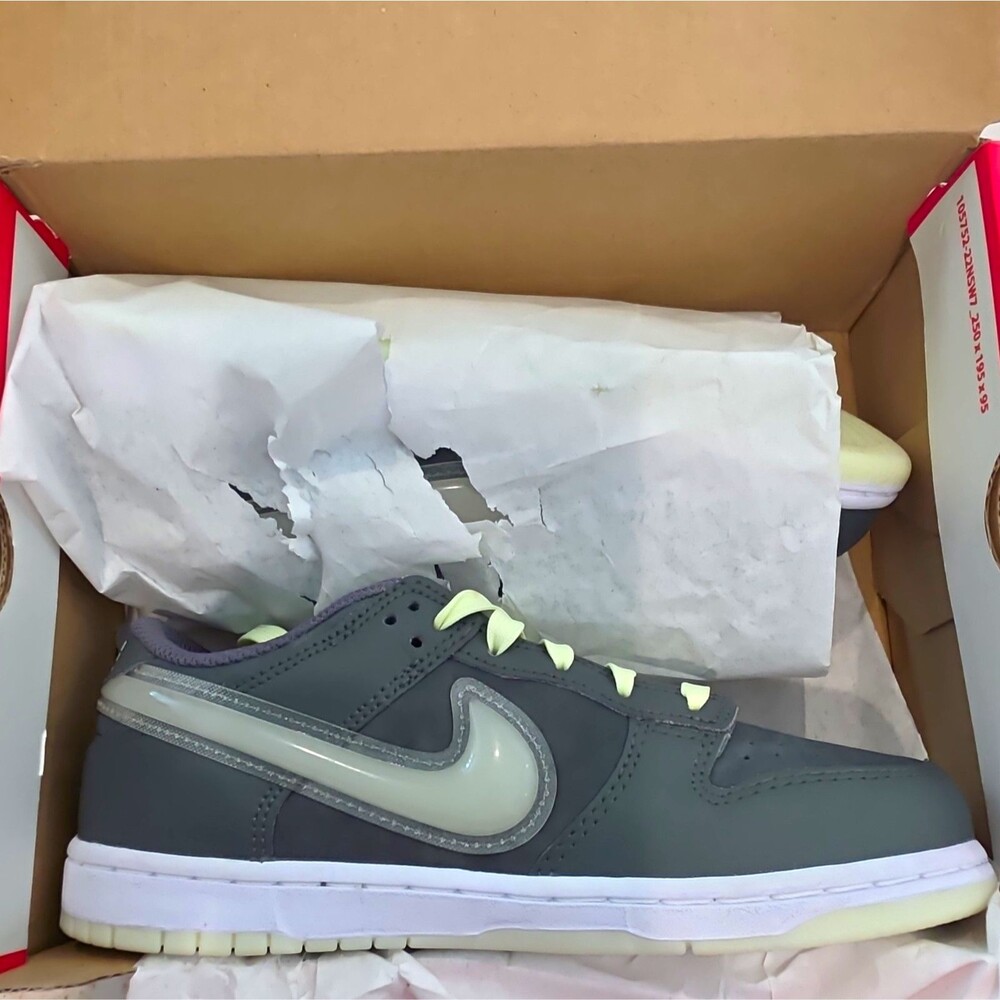 Nike Dunk Low BP Boys US 3Y Iron Grey Cool Grey Lime Ice Low Top HQ3241-068